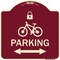 Signmission Parking W/ Lock Cycle & Bidirectional Arrow Heavy-Gauge Aluminum Sign, 18" x 18", BU-1818-23475 A-DES-BU-1818-23475 - alternate 1